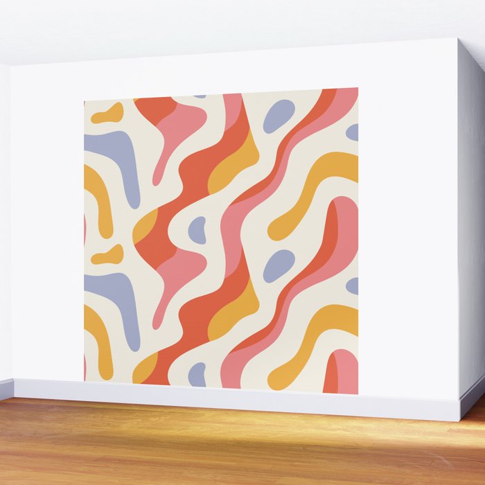 Abstract colorful organic shape art pattern Wall Mural Gallery Image 2
