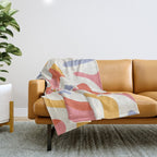 Abstract colorful organic shape art pattern Throw Blanket Gallery Image 1