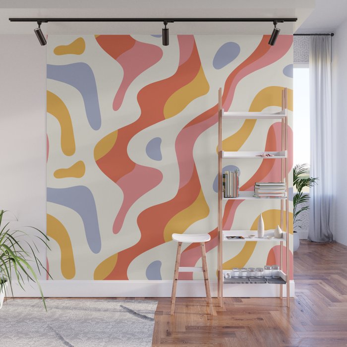 Abstract colorful organic shape art pattern Wall Mural Gallery Image 1