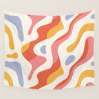 Abstract colorful organic shape art pattern Wall Tapestry Gallery Image 4