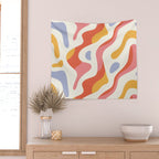 Abstract colorful organic shape art pattern Wall Tapestry Gallery Image 2