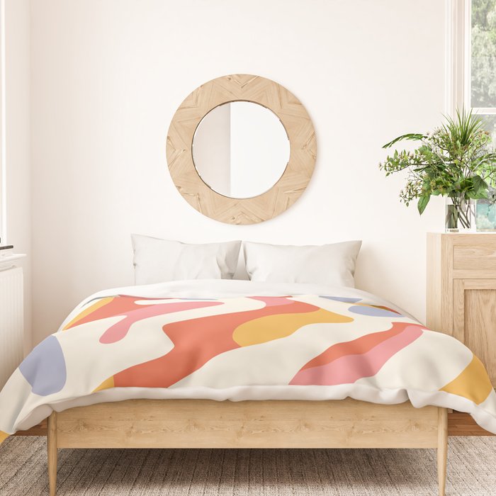 Abstract colorful organic shape art pattern Duvet Cover Gallery Image 3