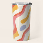 Abstract colorful organic shape art pattern Travel Mug Gallery Image 2