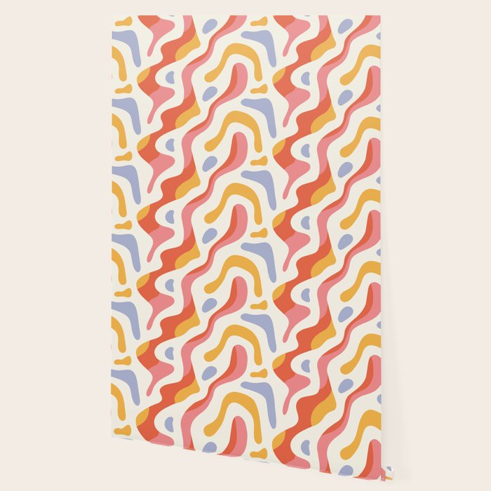 Abstract colorful organic shape art pattern Wallpaper Gallery Image 2