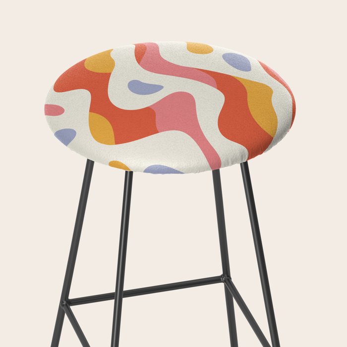 Abstract colorful organic shape art pattern Stool Gallery Image 2