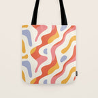 Abstract colorful organic shape art pattern Tote Bag Gallery Image 1