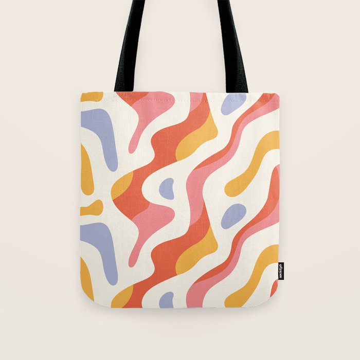 Abstract colorful organic shape art pattern Tote Bag Gallery Image 1