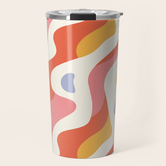 Abstract colorful organic shape art pattern Travel Mug Gallery Image 1