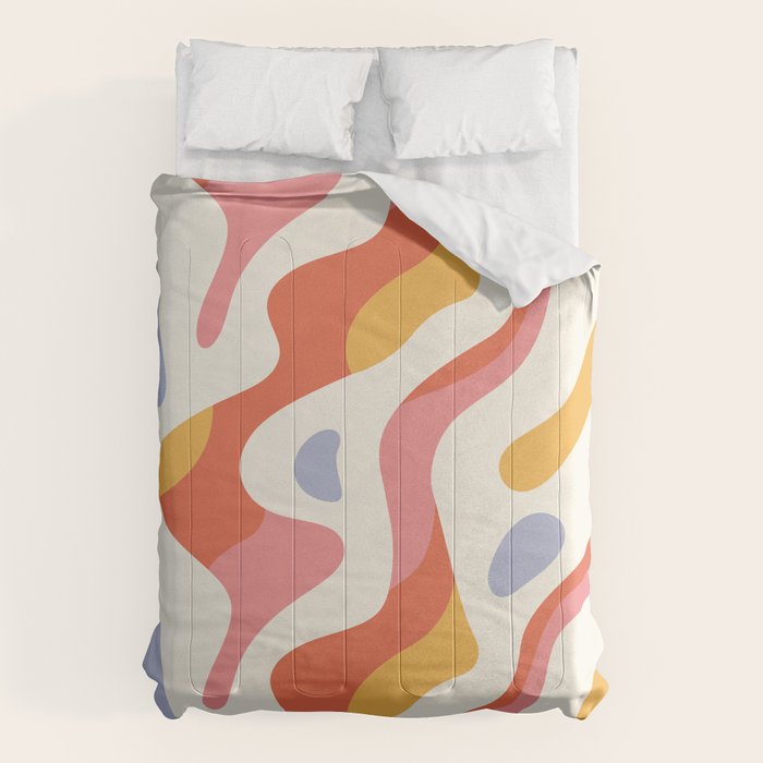 Abstract colorful organic shape art pattern Comforter Gallery Image 1