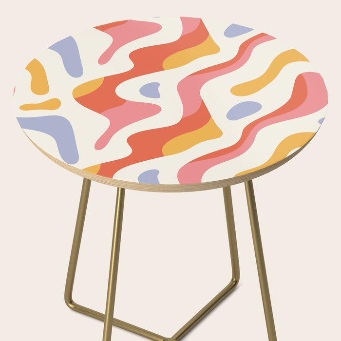 Abstract colorful organic shape art pattern Side Table Gallery Image 2