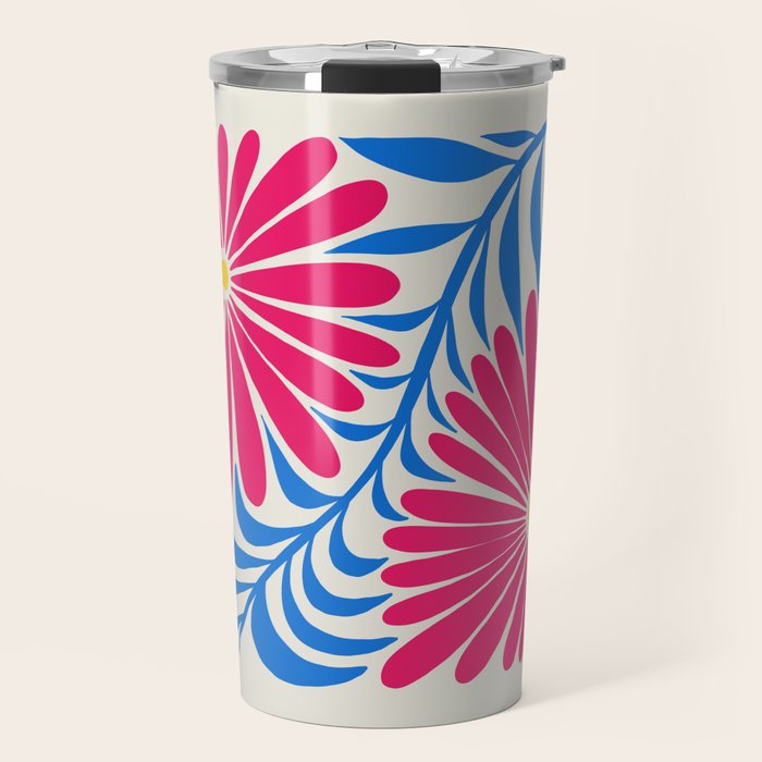 Viva Magenta Daisies Travel Mug Gallery Image 1
