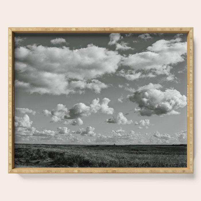 cloudscape - black and white nature photograph Serving Tray Gallery Image 1