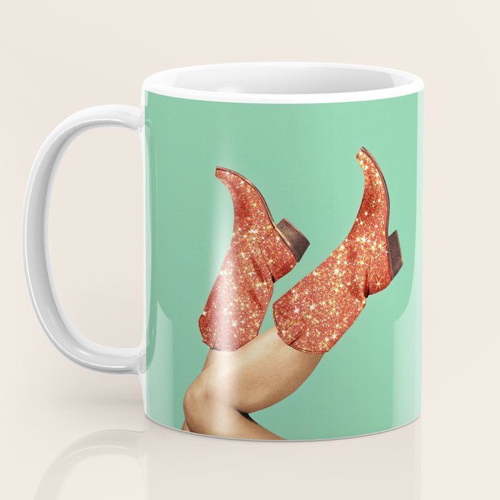These Boots - Glitter Showgirl Orange Coffee Mug Gallery Image 3