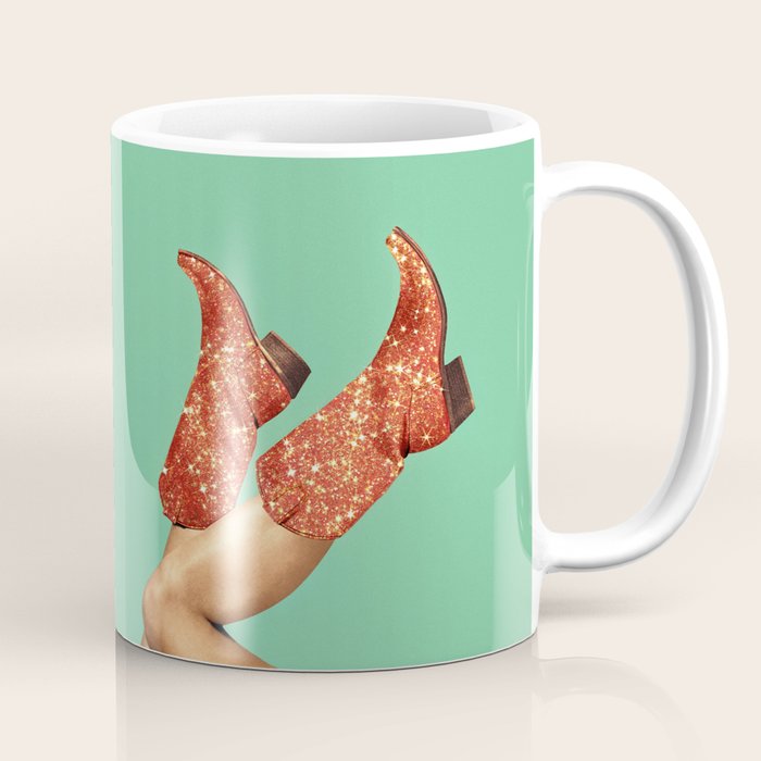 These Boots - Glitter Showgirl Orange Coffee Mug Gallery Image 1
