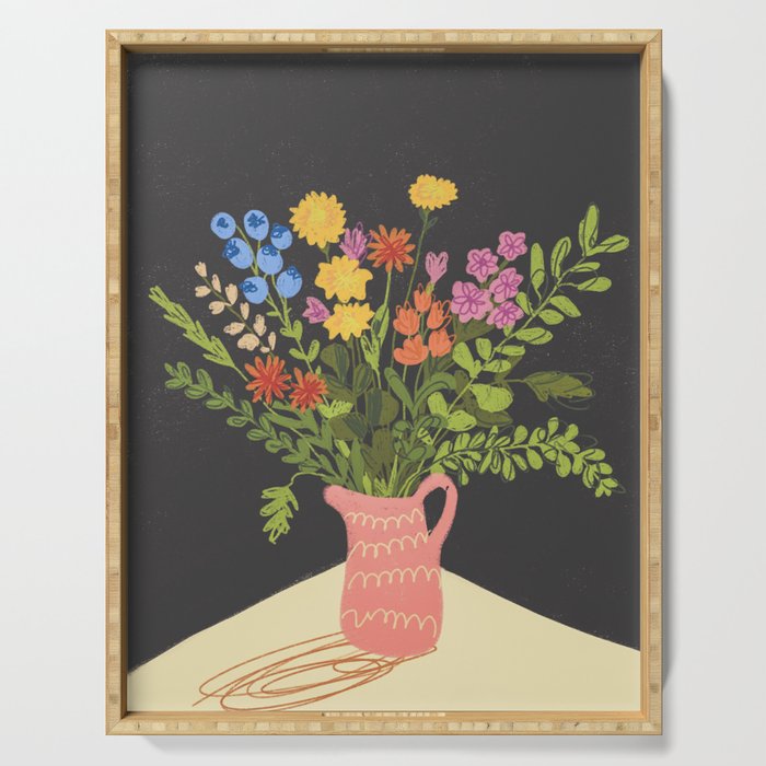 Meadow in a vase Serving Tray Gallery Image 1