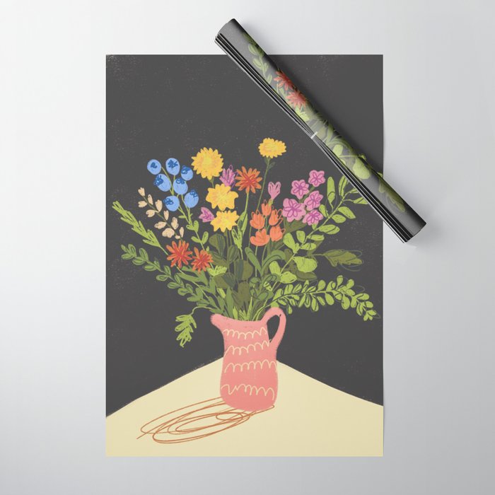 Meadow in a vase Wrapping Paper Gallery Image 1