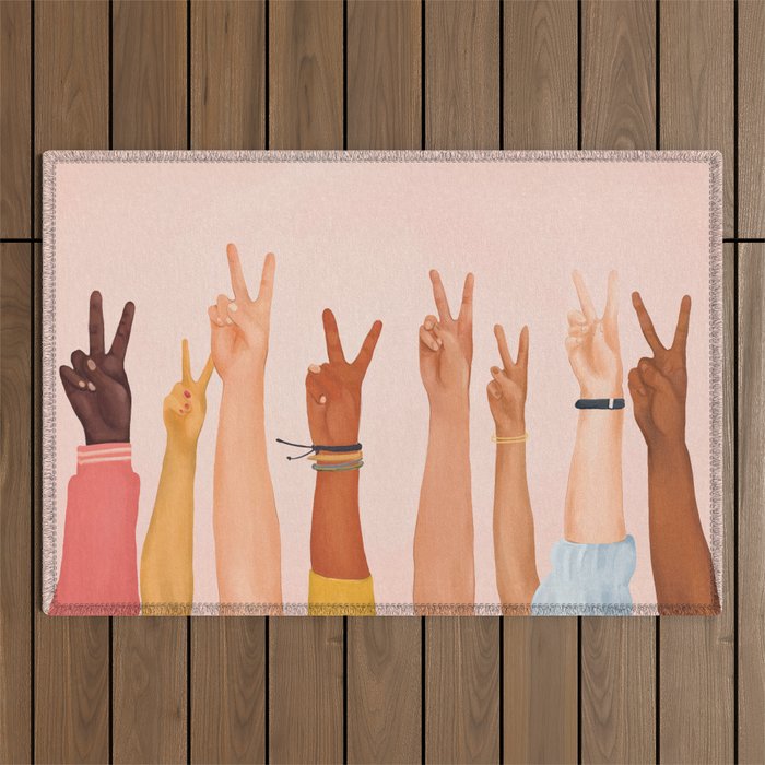 Peace Outdoor Rug Gallery Image 1