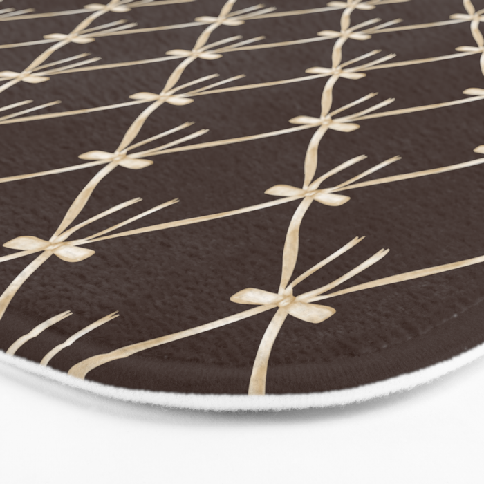 Bows and Ribbons Pattern LXIII Mocha Brown Bath Mat Gallery Image 3