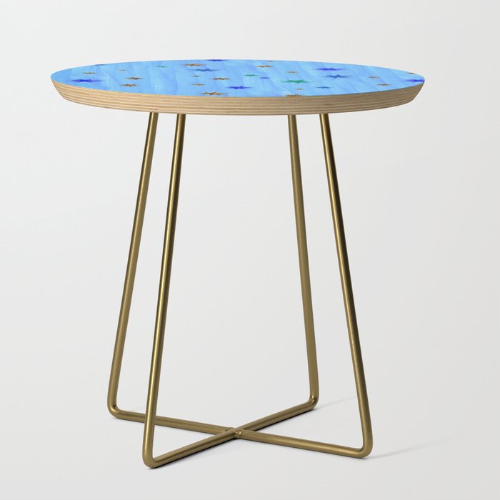 Celestial Star Twinkle in Blue Watercolor Side Table Gallery Image 1