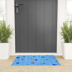 Celestial Star Twinkle in Blue Watercolor Welcome Mat Gallery Image 3