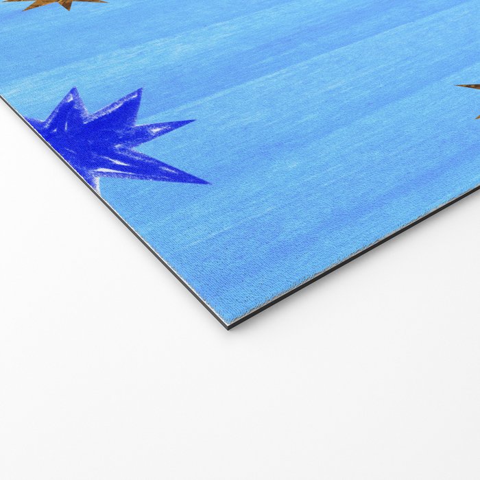 Celestial Star Twinkle in Blue Watercolor Welcome Mat Gallery Image 2