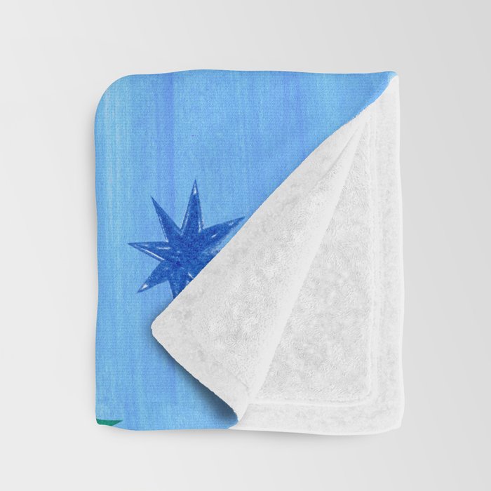 Celestial Star Twinkle in Blue Watercolor Throw Blanket Gallery Image 3