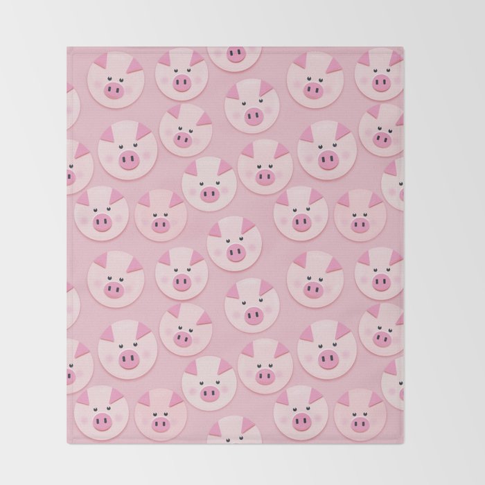 piggy pattern Throw Blanket Gallery Image 2