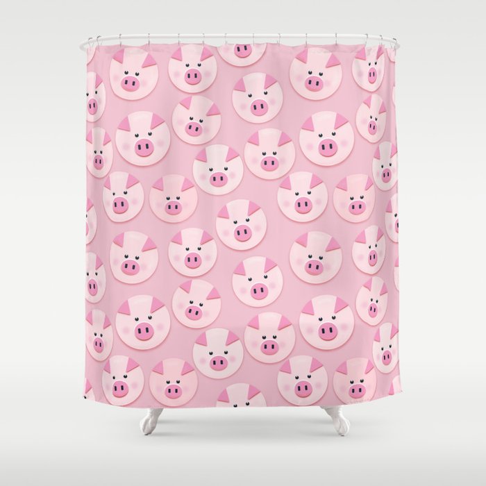 piggy pattern Shower Curtain Gallery Image 1