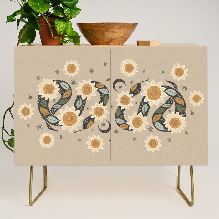 Snake and Sunflowers - Harvest Colors Credenza Gallery Image 1