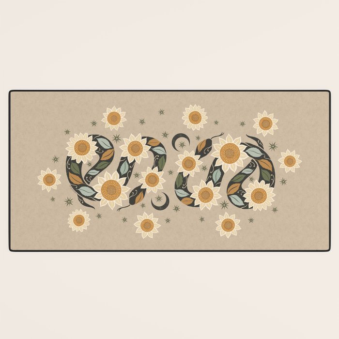 Snake and Sunflowers - Harvest Colors Desk Mat Gallery Image 3