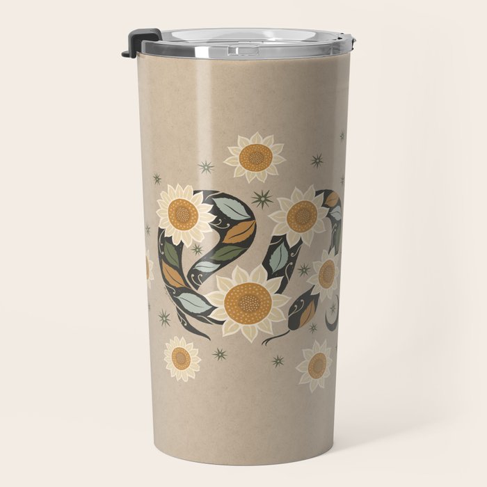 Snake and Sunflowers - Harvest Colors Travel Mug Gallery Image 3