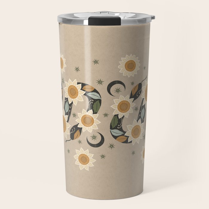 Snake and Sunflowers - Harvest Colors Travel Mug Gallery Image 1
