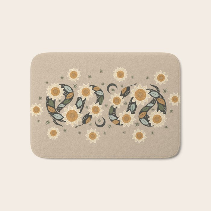 Snake and Sunflowers - Harvest Colors Bath Mat Gallery Image 1