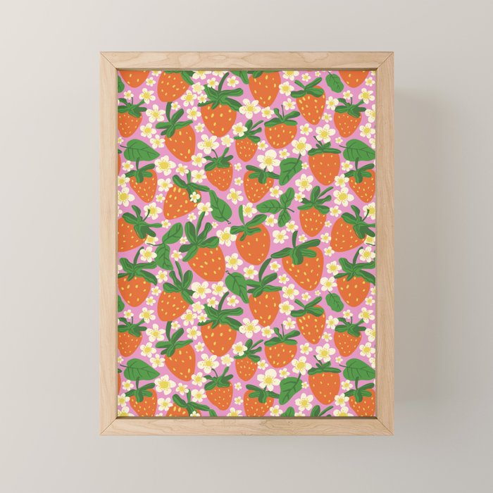 Strawberries Mini Art Print Gallery Image 1