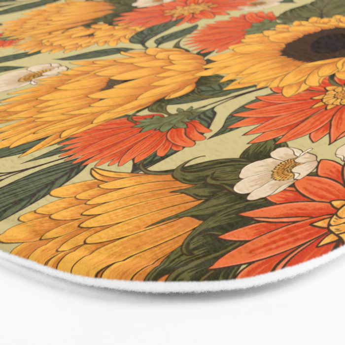Sunflowers - Tranquill Green Bath Mat Gallery Image 3