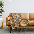 Sunflowers - Tranquill Green Throw Blanket Gallery Image 1