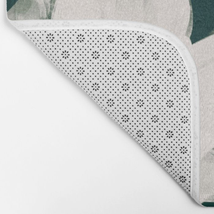 White Flowers On Green Bath Mat Gallery Image 2