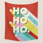 Ho Ho Ho Christmas typography Wall Tapestry Gallery Image 4