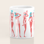 Beach Bombshells - Cyan & Coral Palette Coffee Mug Gallery Image 4