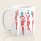 Beach Bombshells - Cyan & Coral Palette Coffee Mug Gallery Image 3