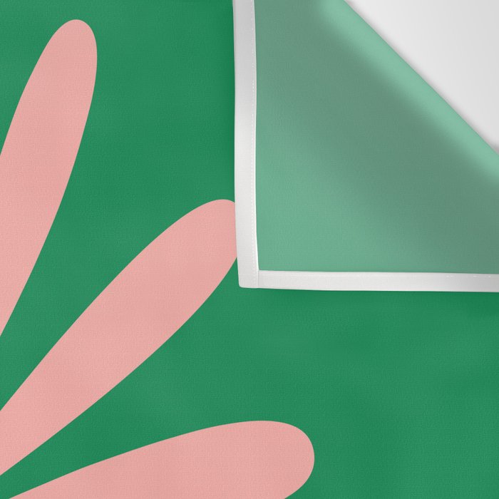 Big Daisy Retro Minimalism in Pink and Bright Green Wall Tapestry Gallery Image 3