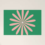 Big Daisy Retro Minimalism in Pink and Bright Green Welcome Mat Gallery Image 1