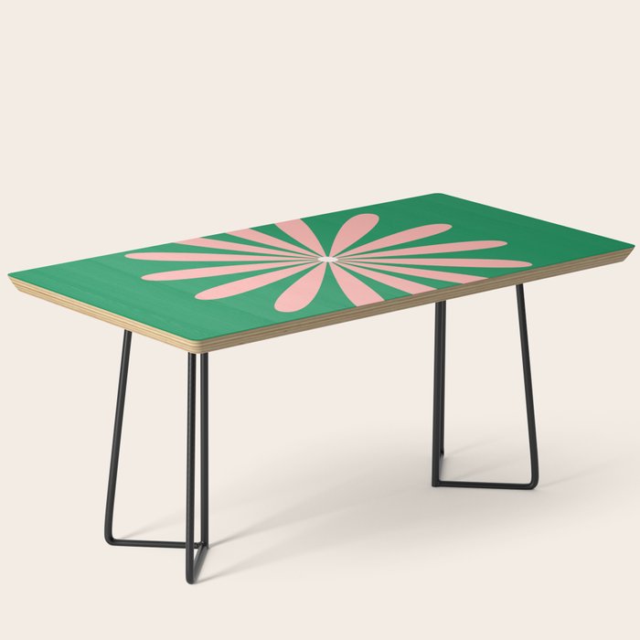 Big Daisy Retro Minimalism in Pink and Bright Green Coffee Table Gallery Image 1