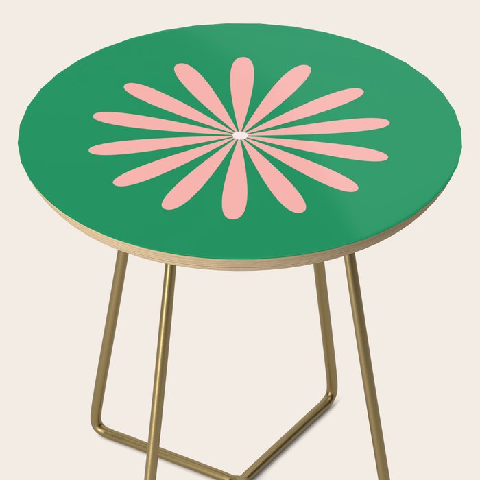 Big Daisy Retro Minimalism in Pink and Bright Green Side Table Gallery Image 2