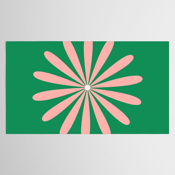 Big Daisy Retro Minimalism in Pink and Bright Green Tablecloth Gallery Image 2