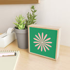 Big Daisy Retro Minimalism in Pink and Bright Green Mini Art Print Gallery Image 2