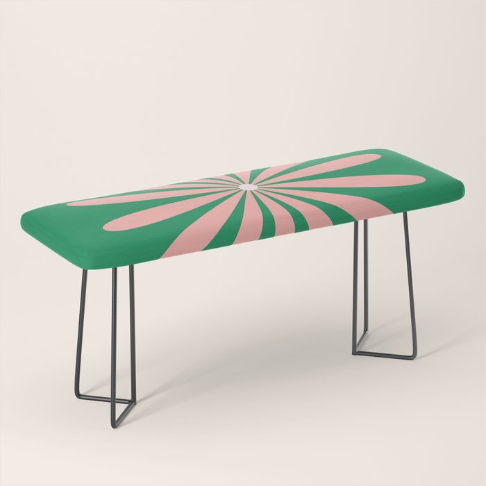 Big Daisy Retro Minimalism in Pink and Bright Green Bench Gallery Image 1