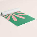 Big Daisy Retro Minimalism in Pink and Bright Green Yoga Mat Gallery Image 2