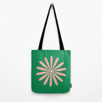 Big Daisy Retro Minimalism in Pink and Bright Green Tote Bag Gallery Image 2