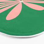Big Daisy Retro Minimalism in Pink and Bright Green Bath Mat Gallery Image 3